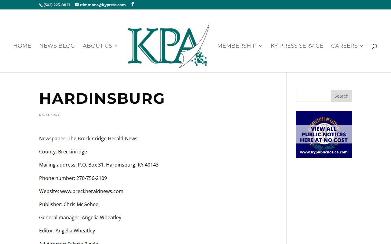Breckinridge County crime news record for the Breckinridge Herald-News