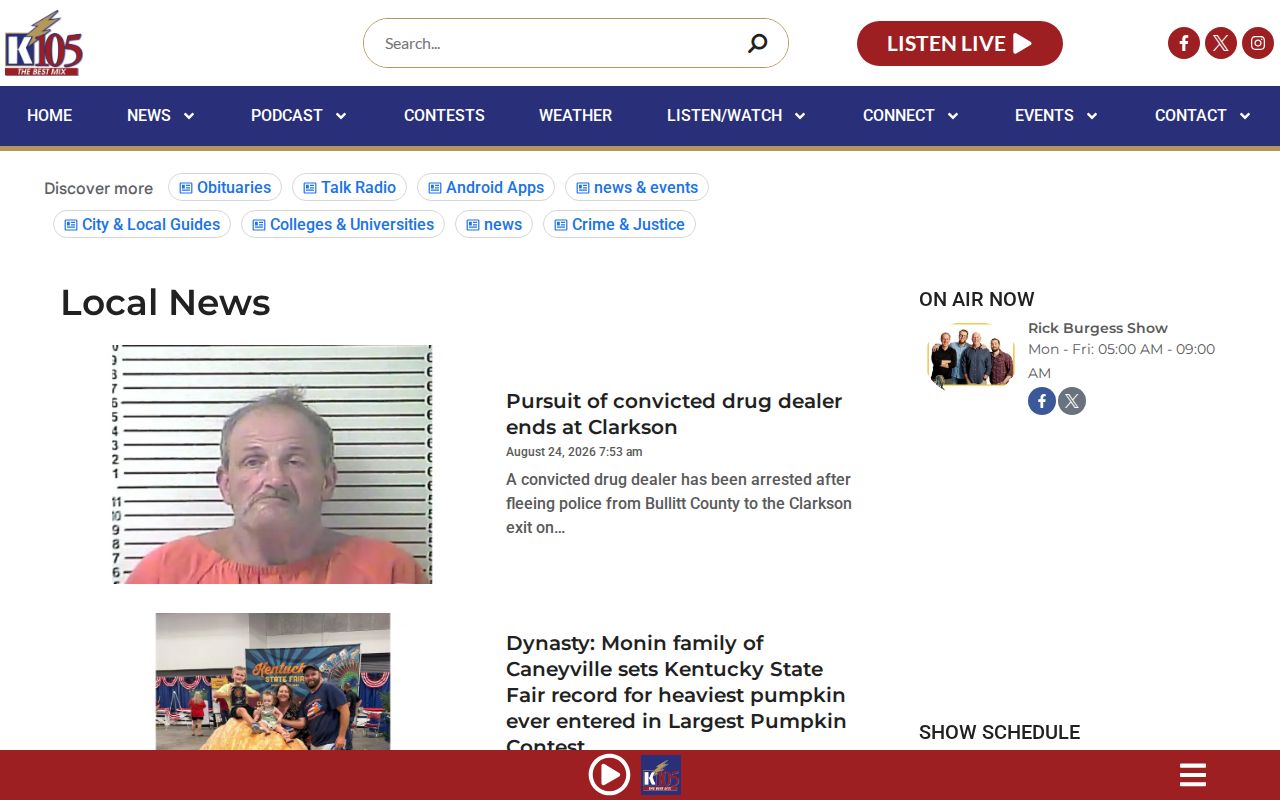 Breckinridge County arrest and crime news in the K105 local news section